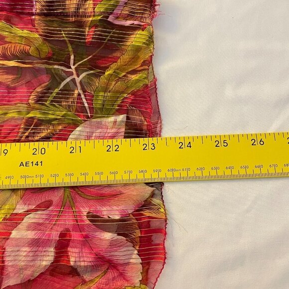 Handmade Sewn Women's Red Foral Print Button Down Long Sleeve Shirt Size M - Picture 7 of 8